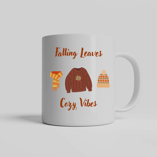 Falling Leaves Cozy Vibes Autumn Mug